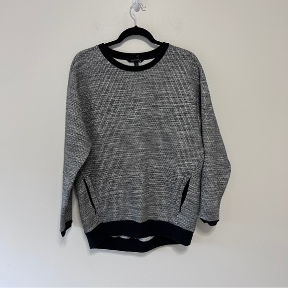 Banana Republic Quilted Gray and Black Women's Sweater size Small Oversized long - Picture 1 of 8